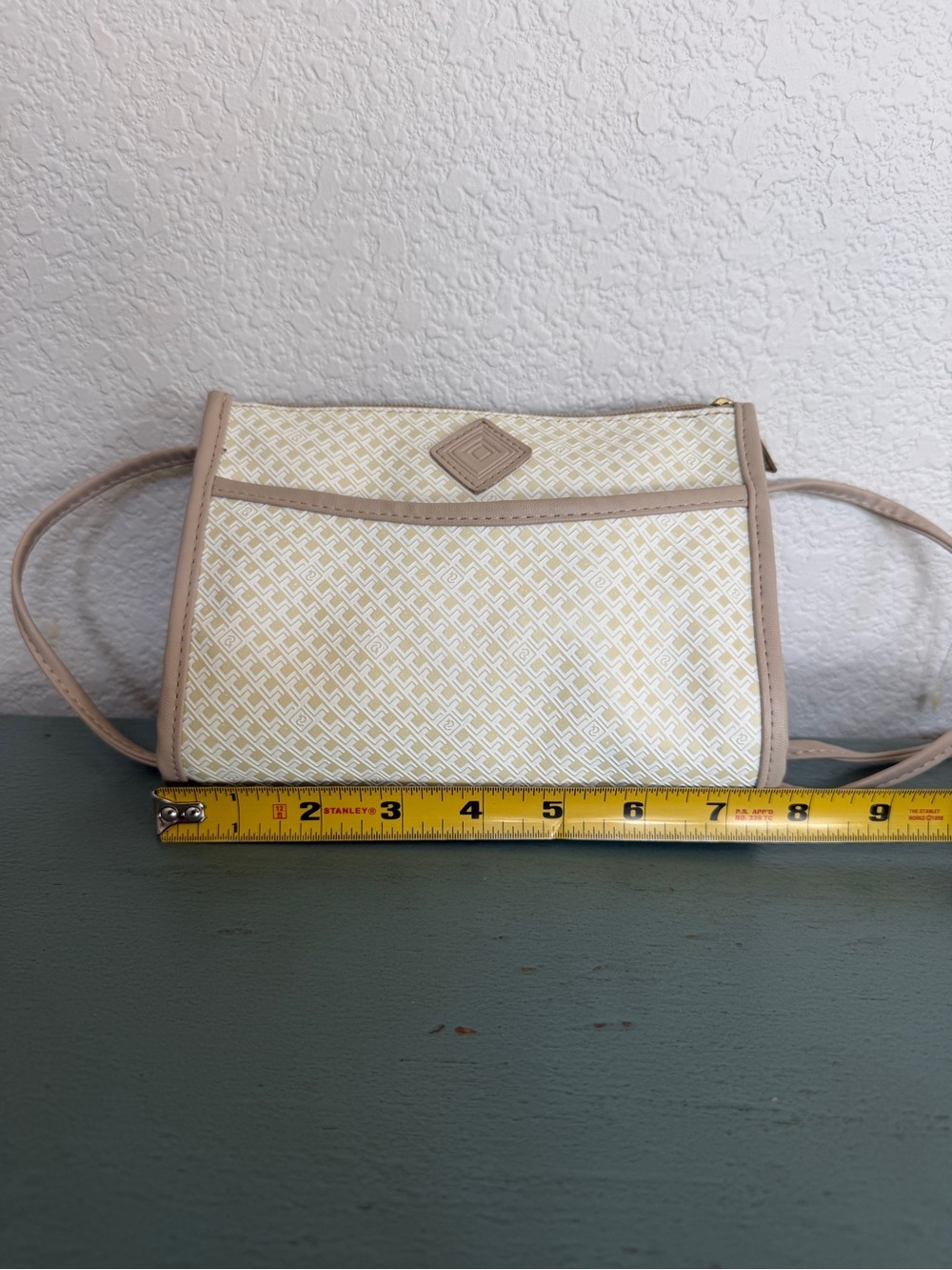 NWT Deadstock Vintage 1980s Liz Claiborne Monogram Grid Crossbody Bag - Picture 9 of 10